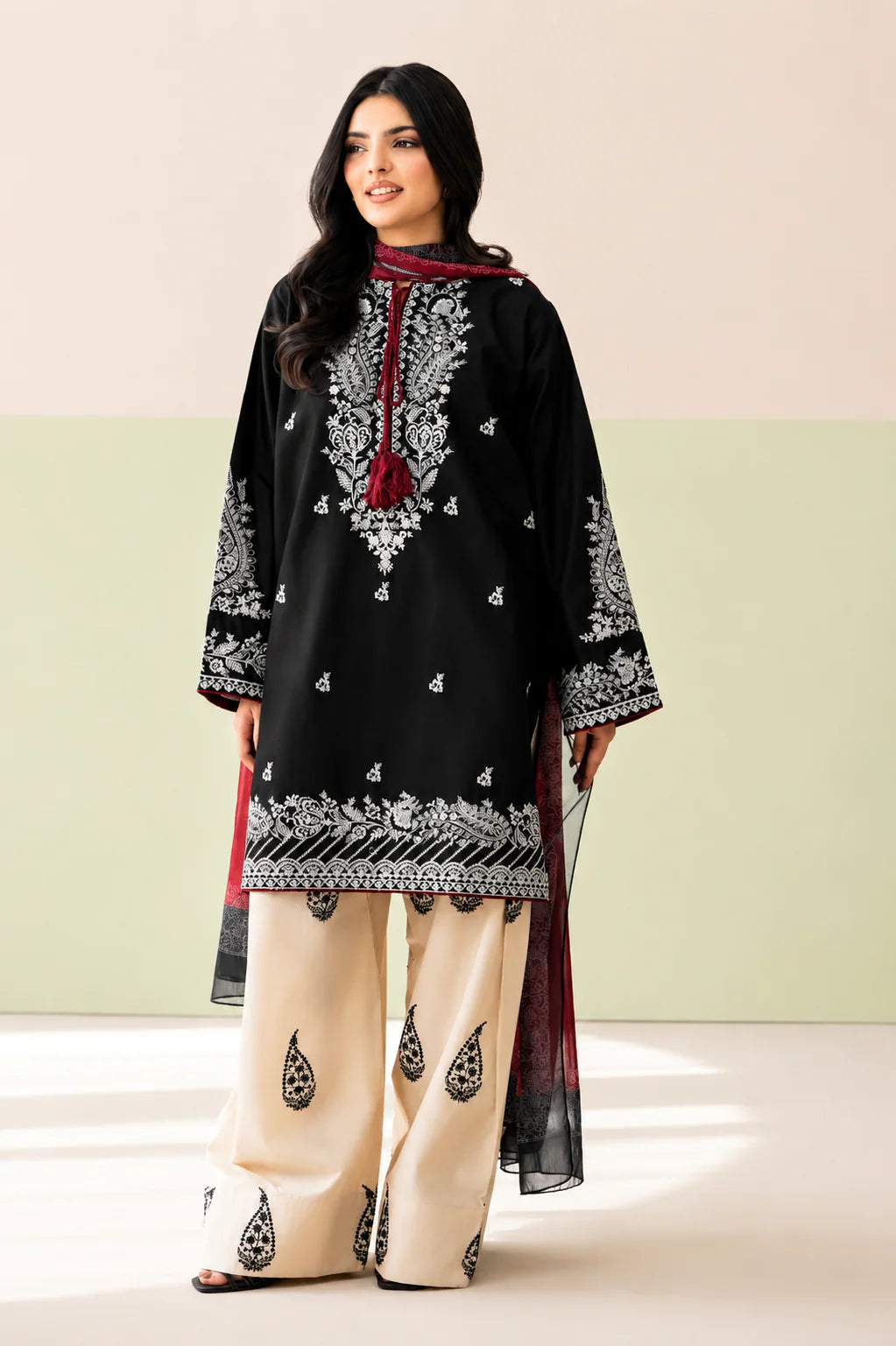 Ayla– Embroidered 3 Piece