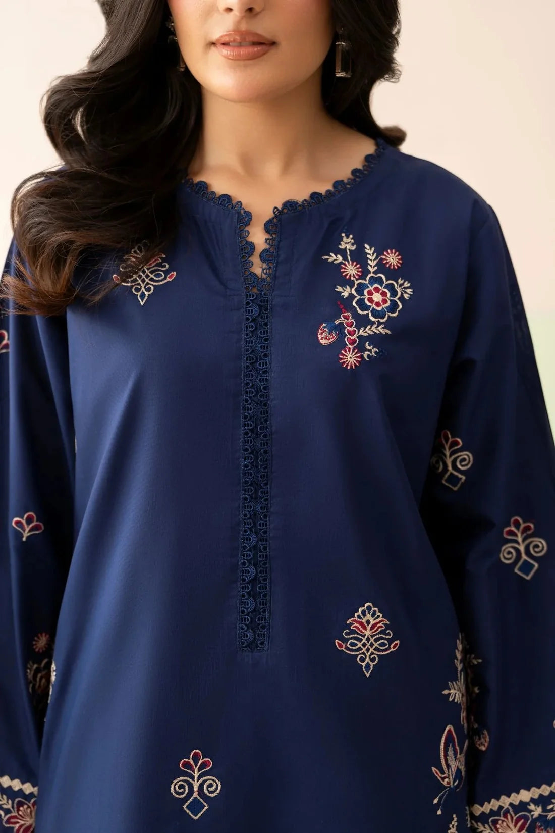 Royal Blue– Embroidered 2 Piece