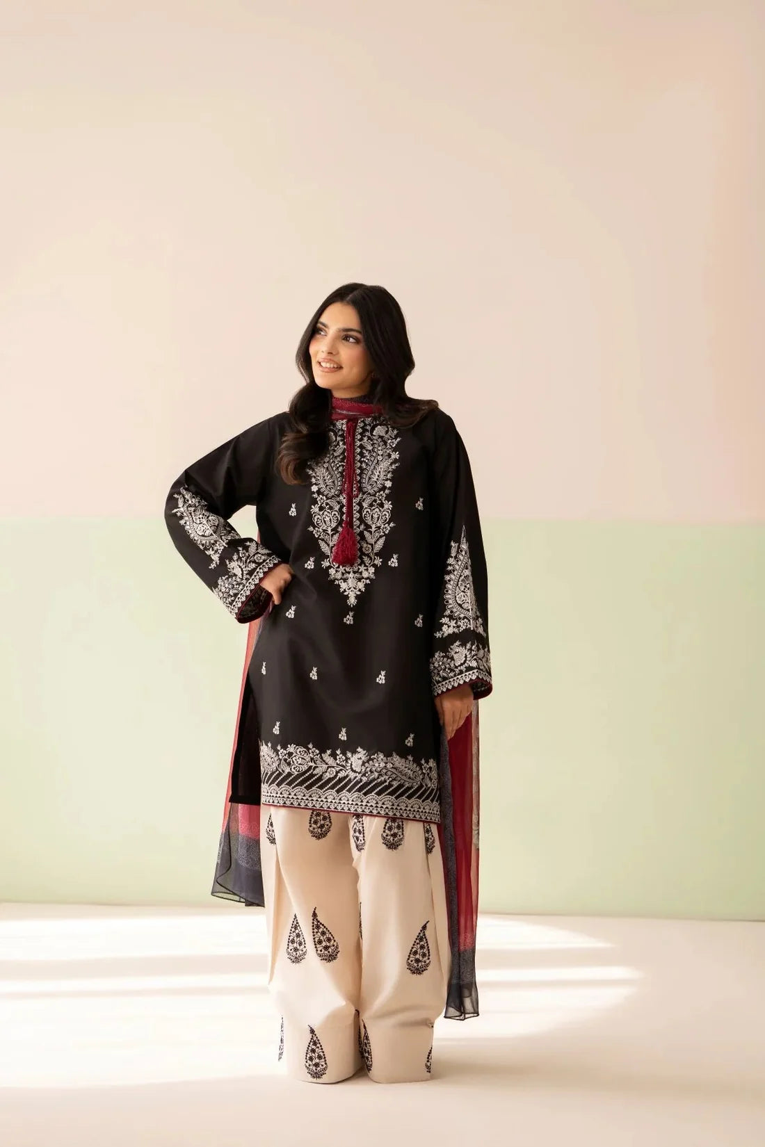 Ayla– Embroidered 3 Piece