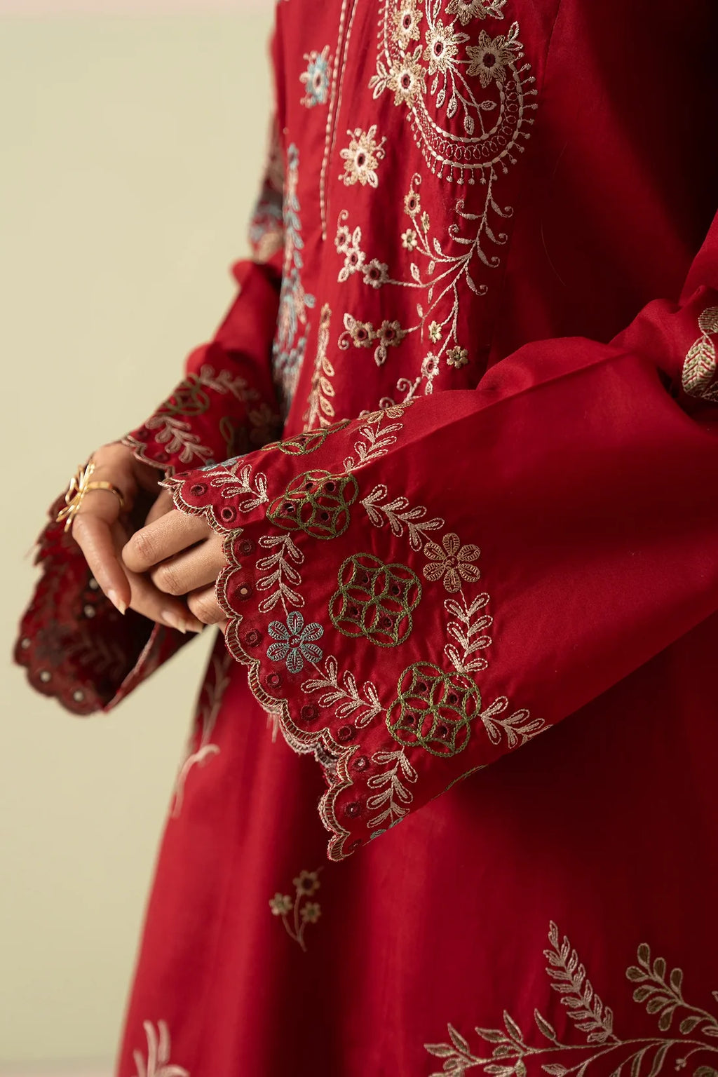 Red– Embroidered 2 Piece