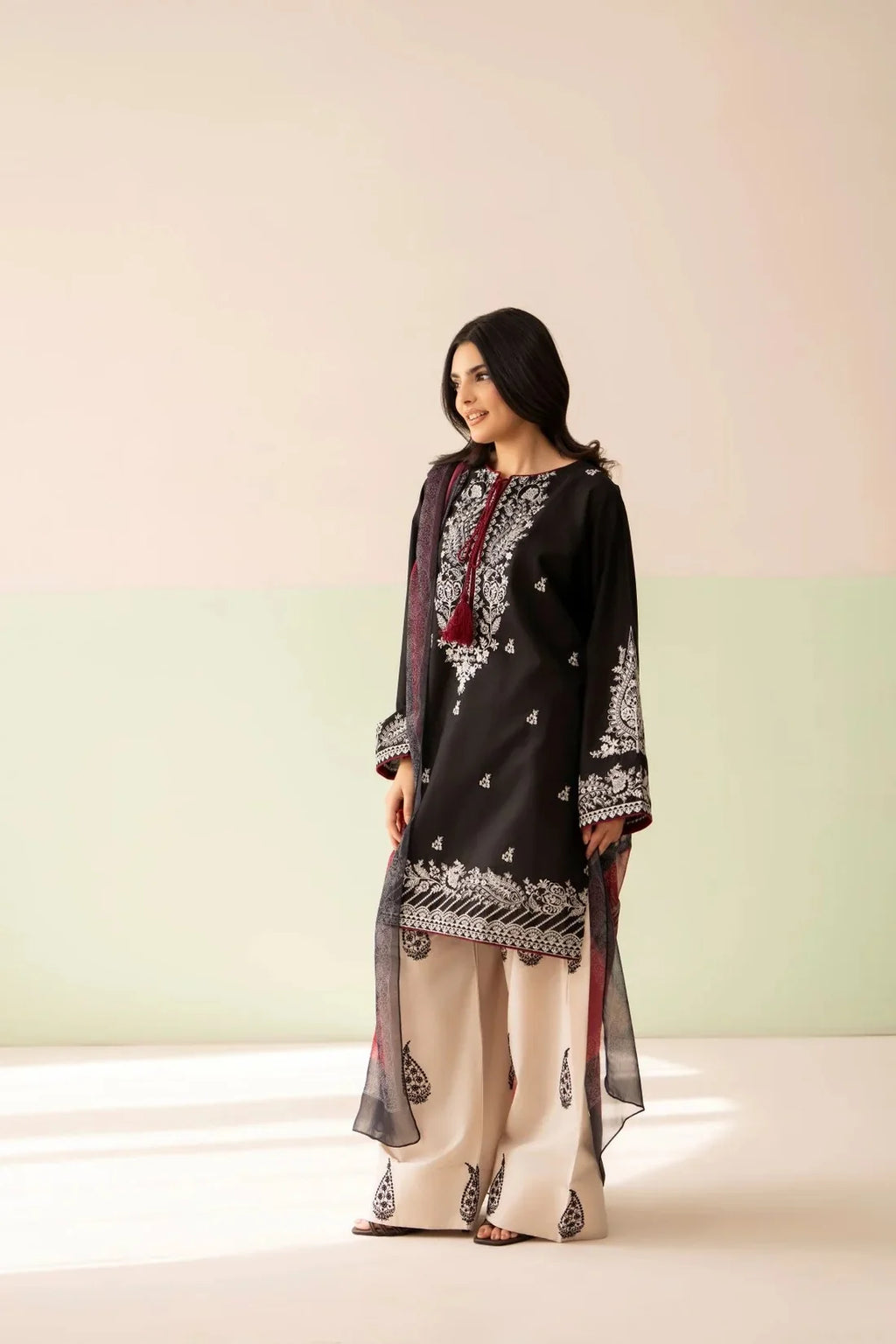 Ayla– Embroidered 3 Piece