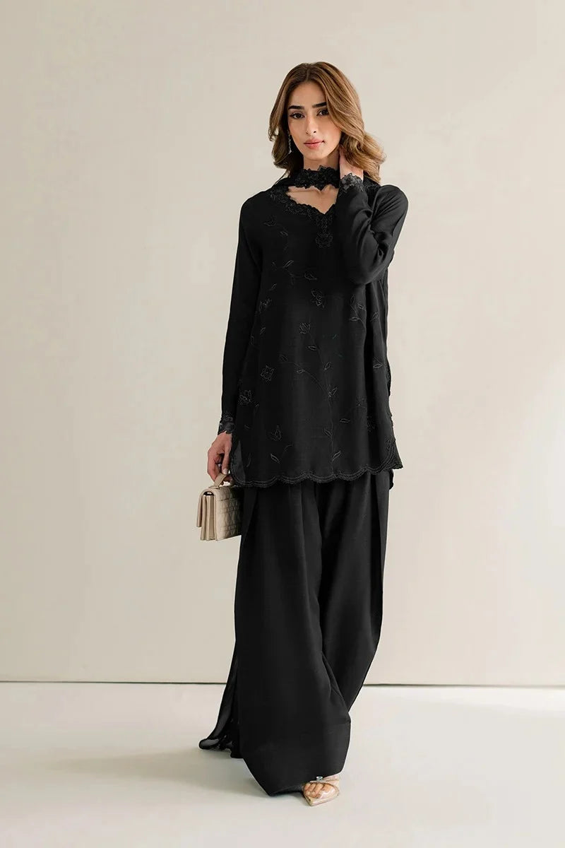 Pure Black– Embroidered 3 Piece