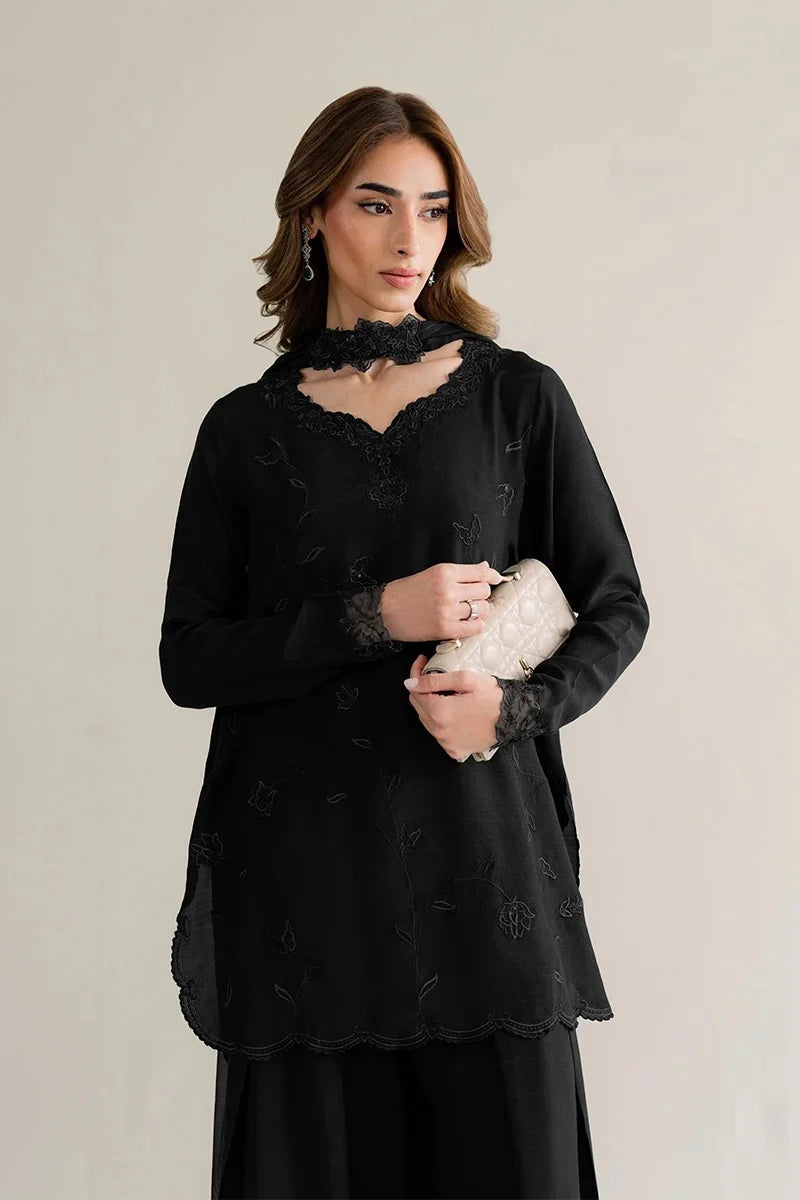 Pure Black– Embroidered 3 Piece